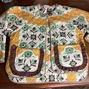 Proche X Free People Quilted Quilt Floral Blanket Chore Jacket Coat Grannycore